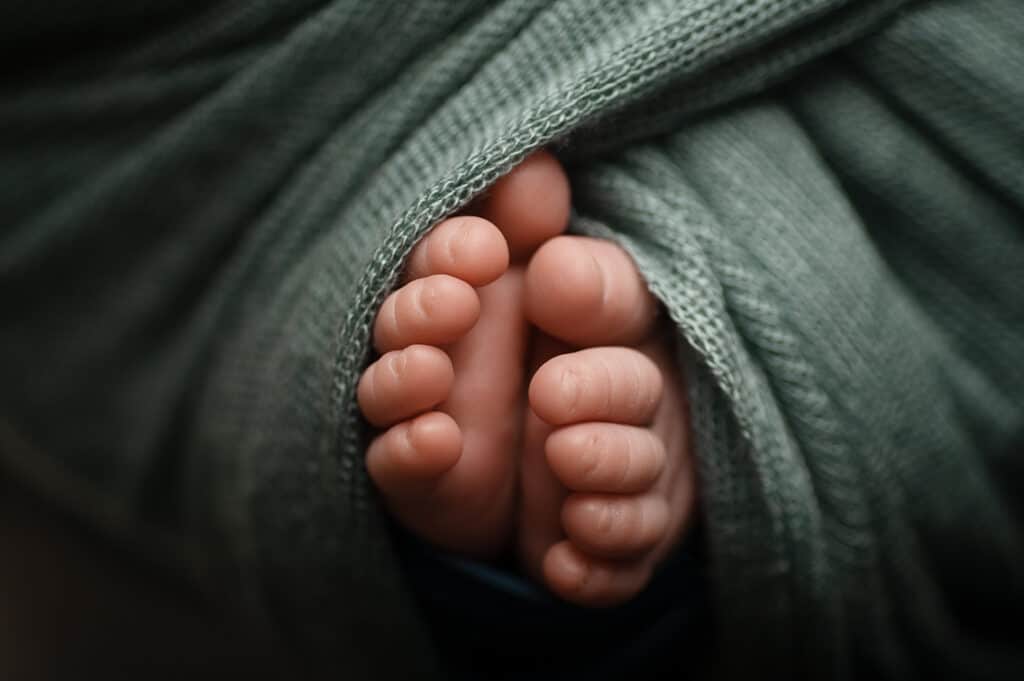 macro photo of baby toes detail shot
