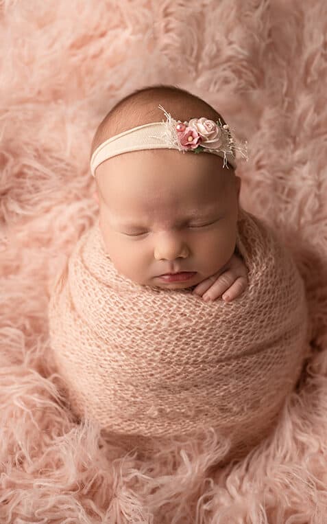 wrapped newborn photo session