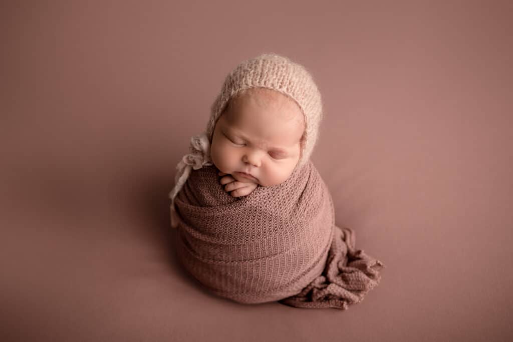 newton ks newborn photography wrapped baby girl